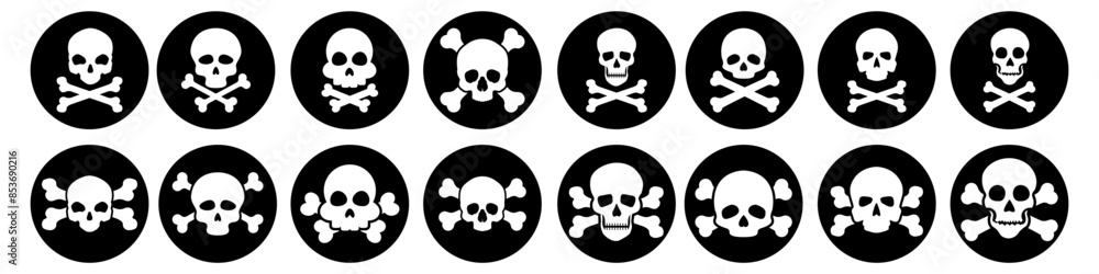 Skull and Bones vector icon set. danger illustration sign collection. poison symbol or logo. Skull and Bones vector icon set. danger illustration sign collection. poison symbol or logo.