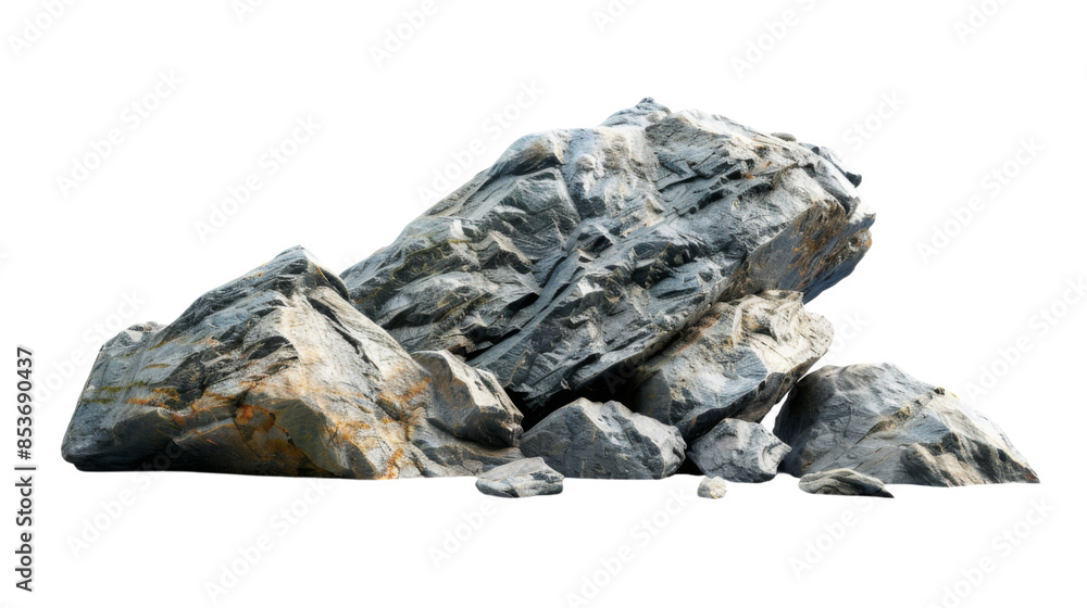 Naklejka premium Rock, stone on white background