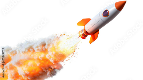 A missile rocket on white background