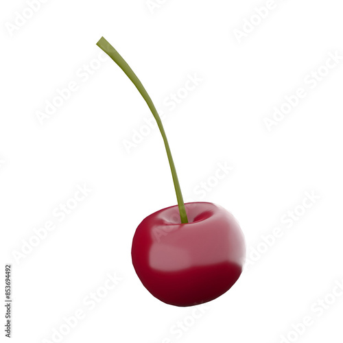 Icon of a glossy red cherry with a stem, perfect for food, fruit, and summer themes.