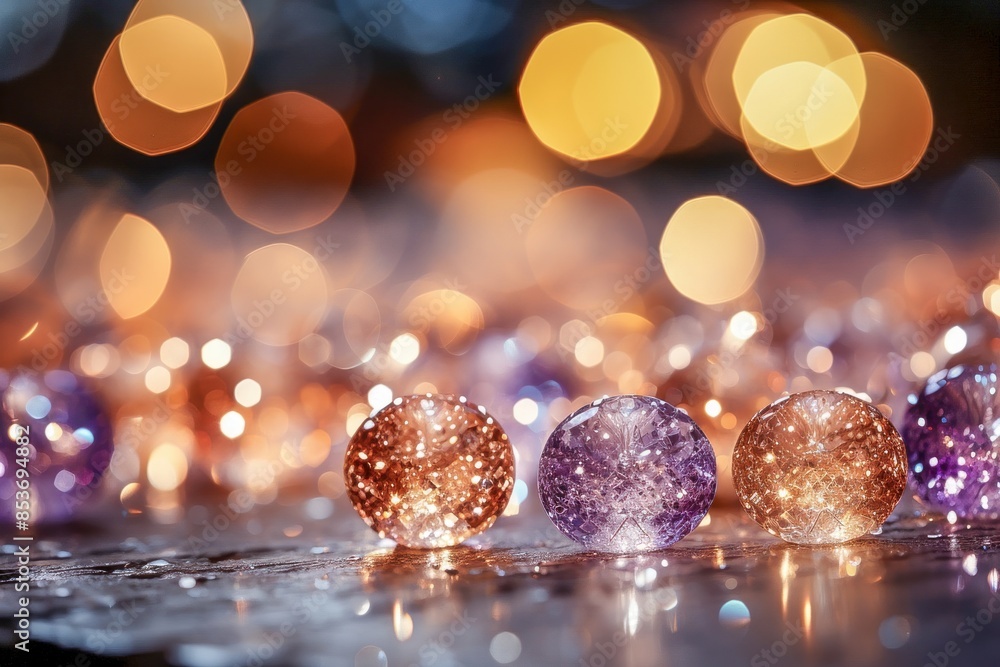 Colorful Sparkling Gems with Bokeh Lights Colorful Sparkling Gems with Bokeh Lights