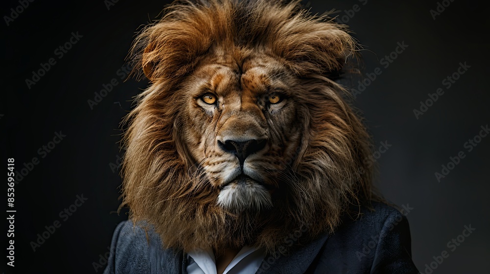 Fototapeta premium Lion in a bussines suit