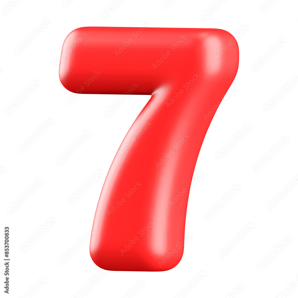 Red 3D Number 7 Red 3D Number 7