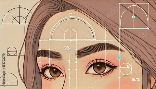 Plakat 眉毛の黄金比 | Generative AI 