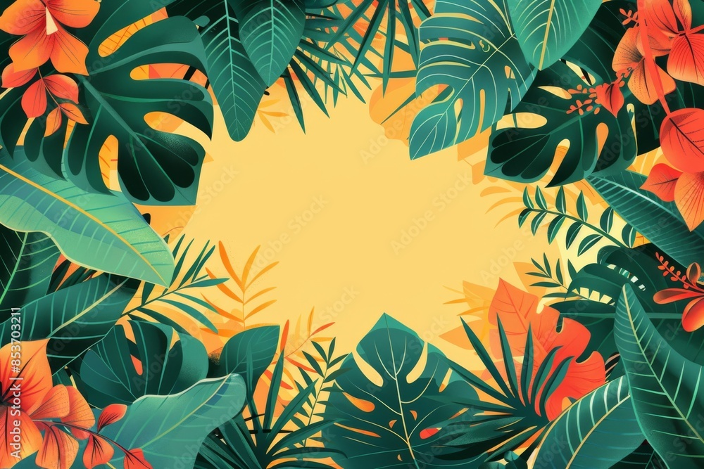 Summer Background illustration created with Generative AI Summer Background illustration created with Generative AI