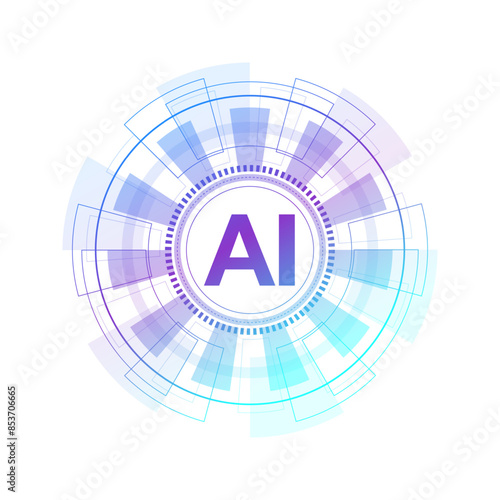 AI Banner Concept In The Digital Style. Generative Ideas Design Element For Internet Technology. Futuristic Technology Concept Artificial Intelligence.