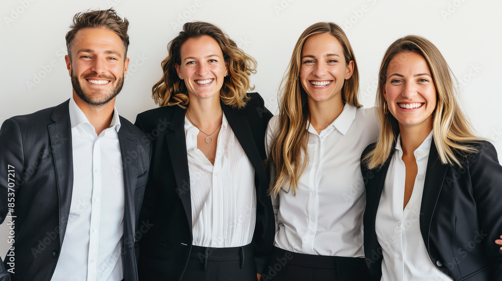 Smiling Business Team in Professional Attire. Smiling Business Team in Professional Attire.