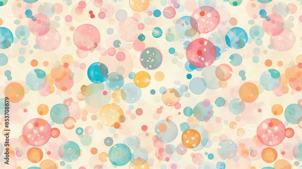 Boho circles and dots design in a pastel spring repeating pattern style. Boho circles and dots design in a pastel spring repeating pattern style.