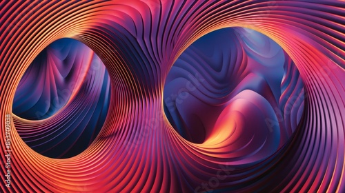 Illustration of a beautiful and vivid optical illusion depicting the concept of infinity in space