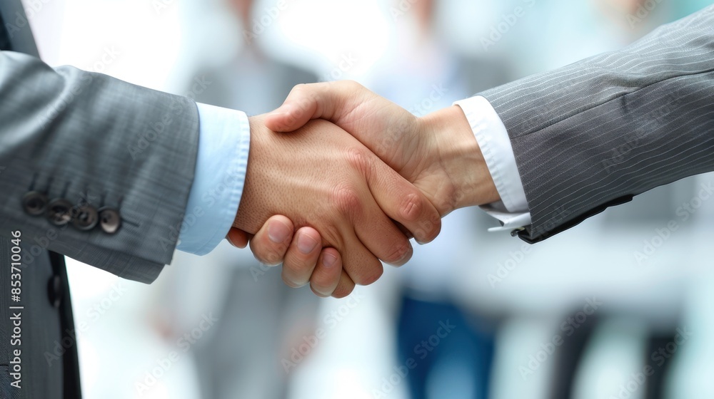 An intimate close-up of two business professionals shaking hands, signifying a harmonious partnership and successful collaboration in a corporate context, emphasizing trust and mutual respect.
An intimate close-up of two business professionals shaking hands, signifying a harmonious partnership and successful collaboration in a corporate context, emphasizing trust and mutual respect.
