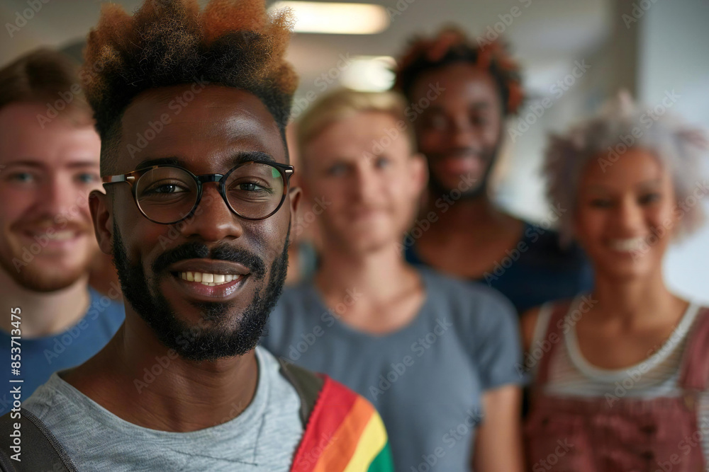Fototapeta premium Inclusive LGBT Community Leaders in Modern Office Setting: A Diverse Group Photo