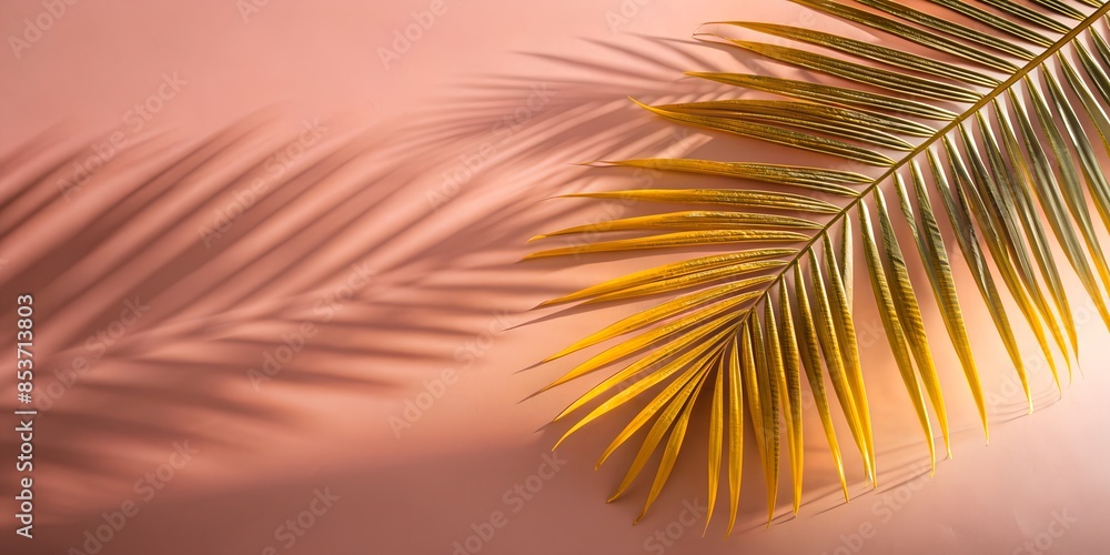 palm shadow yellow color texture pattern cement wall background. palm shadow yellow color texture pattern cement wall background.