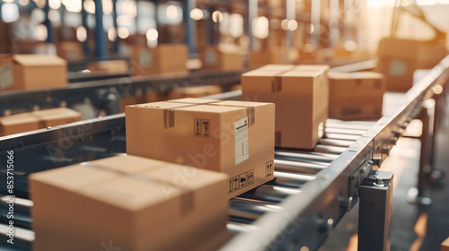 boxes on a conveyor belt