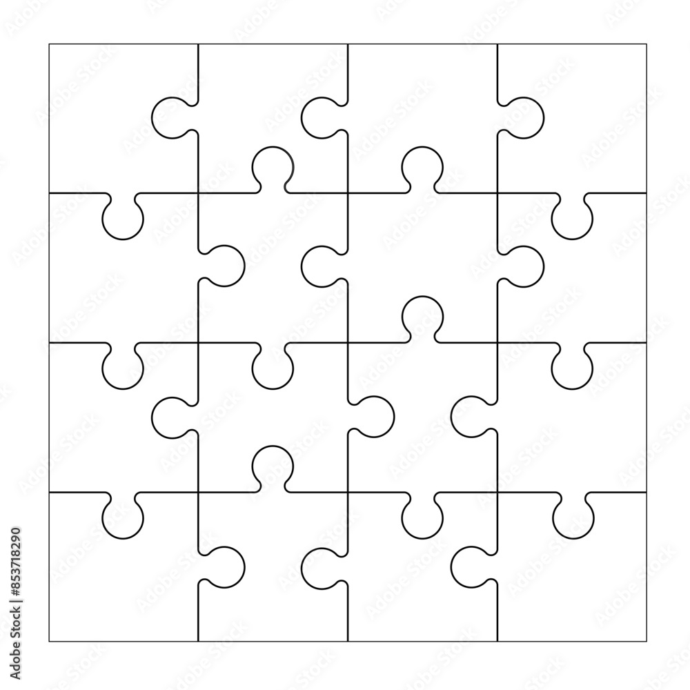Set of black and white puzzle pieces isolated on a white background. Vector illustration Set of black and white puzzle pieces isolated on a white background. Vector illustration