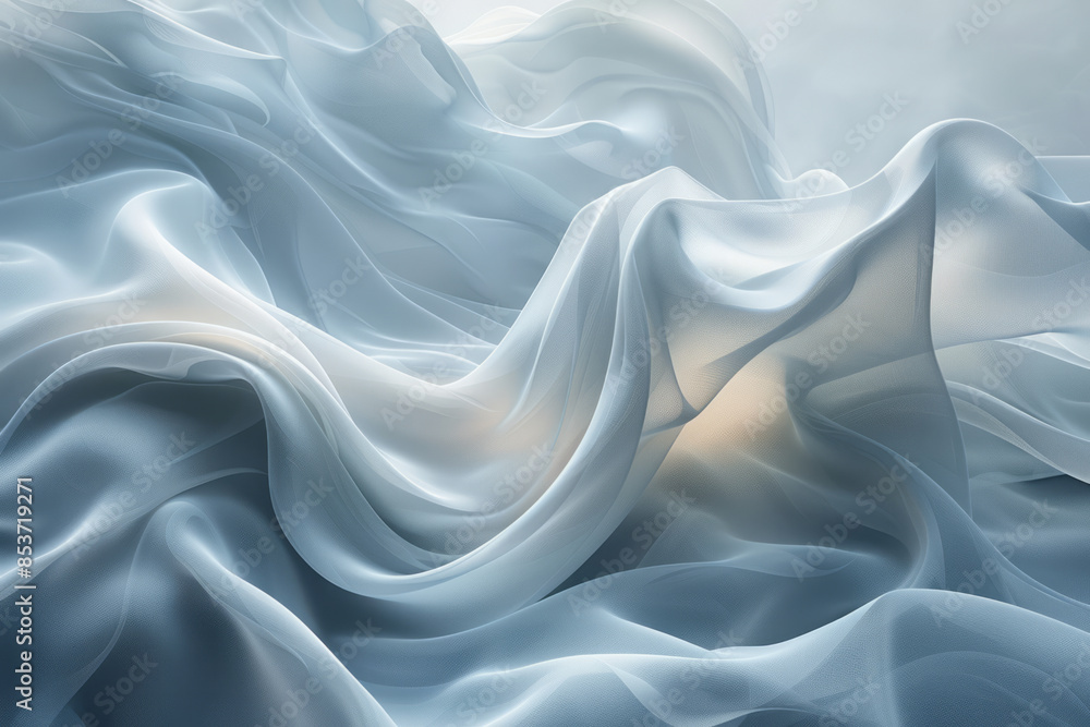 Fototapeta premium Elegant abstract composition with fluid lines and muted tones on a plain background,