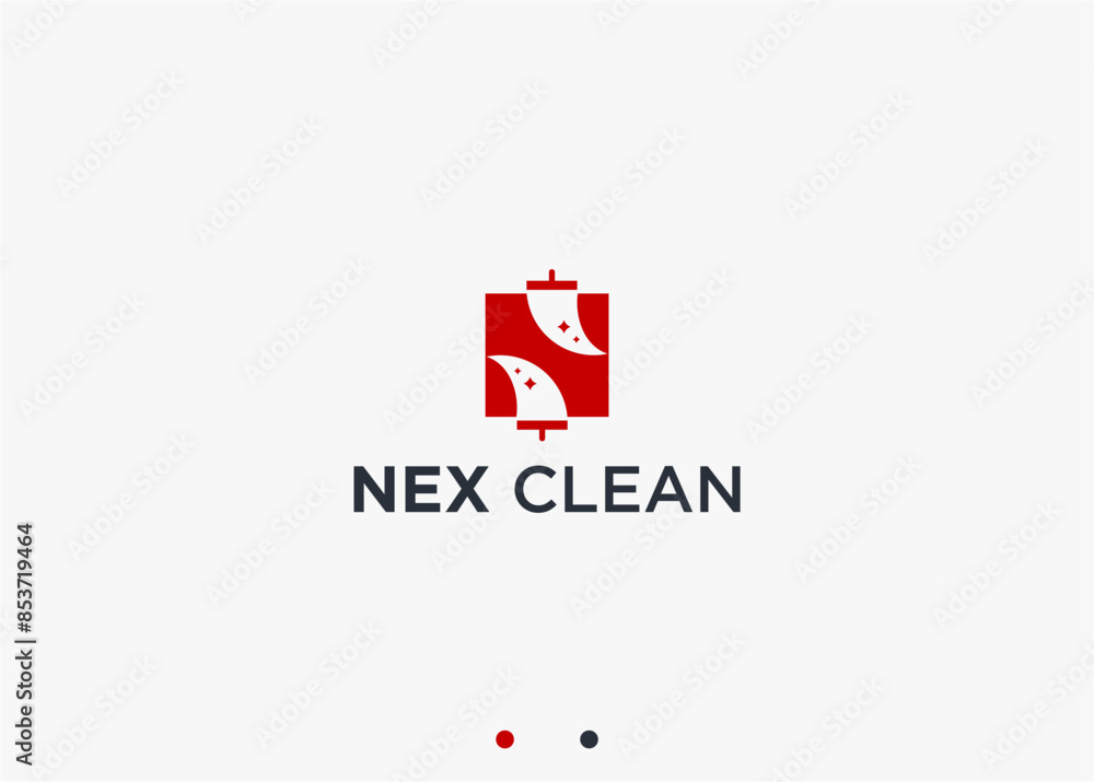 letter n with cleaning logo design vector silhouette illustration letter n with cleaning logo design vector silhouette illustration