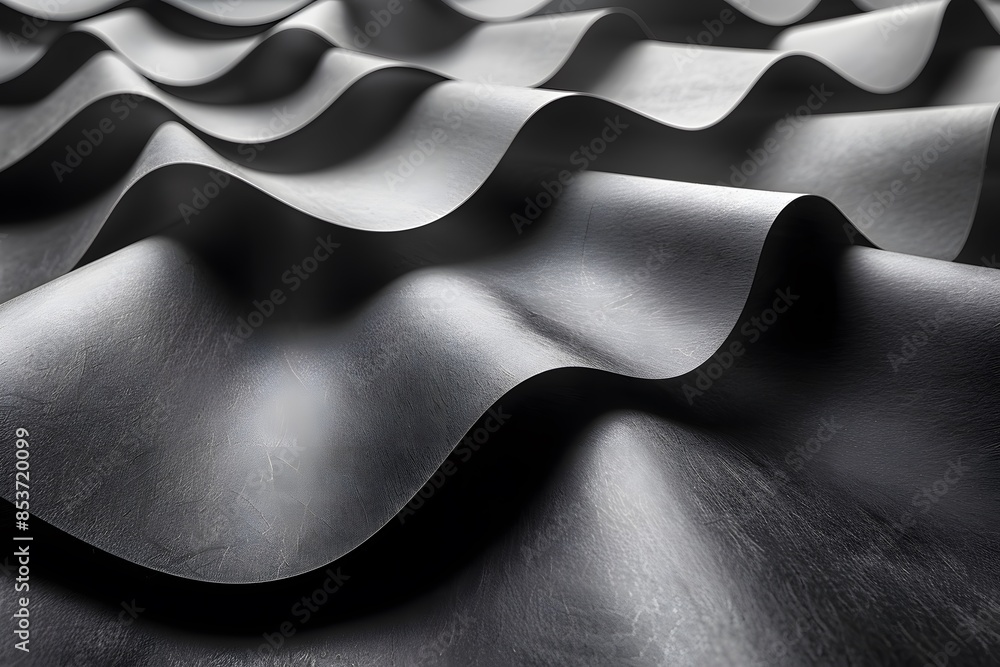 Obraz premium Abstract Gray Metallic Wave Pattern Suitable for Backgrounds, Textures, and Modern Design Projects