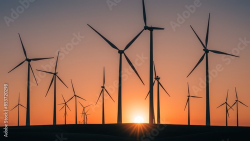 wind turbines in sunset © Alex