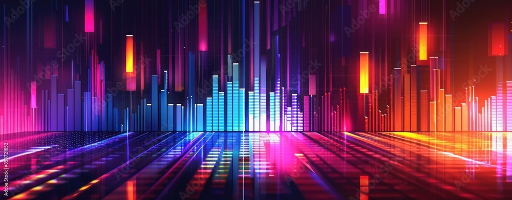 Abstract background with colorful bars and lights. Abstract background with colorful bars and lights.