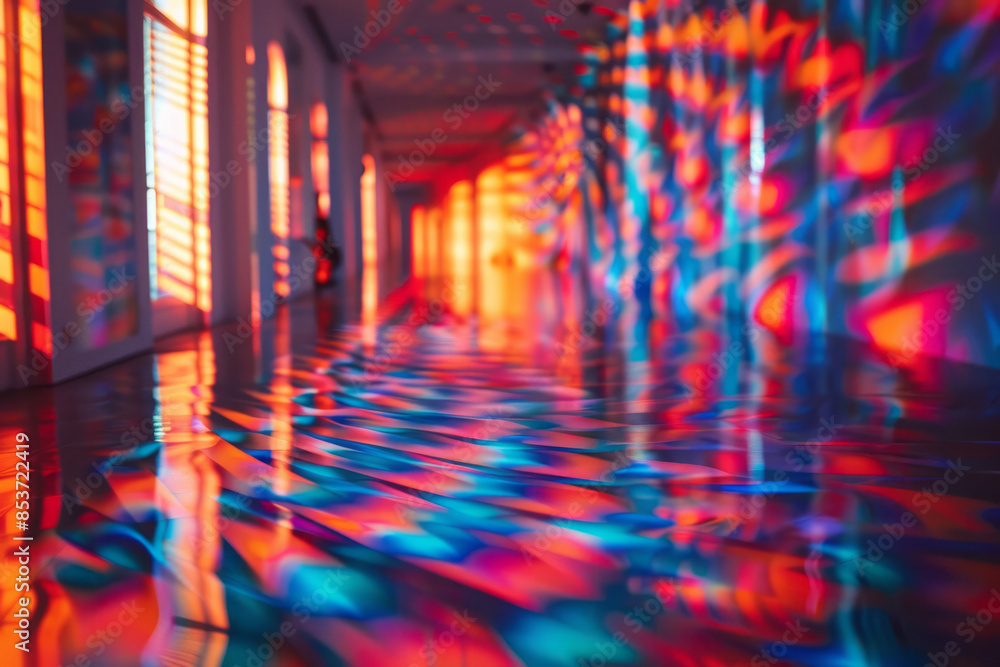 Vivid optical illusion with static images in bright colors appearing to ...