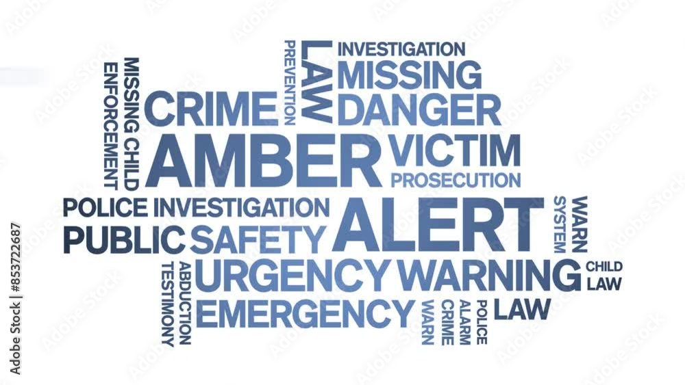 Amber Alert animated word cloud;text design animation tag kinetic typography seamless loop. Amber Alert animated word cloud;text design animation tag kinetic typography seamless loop.