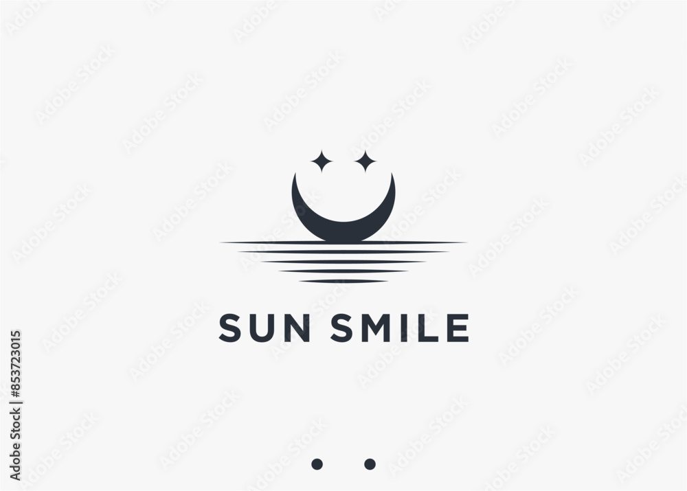 sun smile logo design vector silhouette illustration sun smile logo design vector silhouette illustration