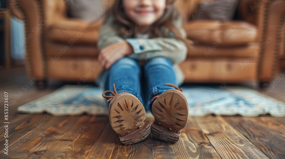 A Close-Up Shot Of A Child'S Legs On A Wooden Floor, Capturing A Moment Of Innocence, High Quality, HD A Close-Up Shot Of A Child'S Legs On A Wooden Floor, Capturing A Moment Of Innocence, High Quality, HD