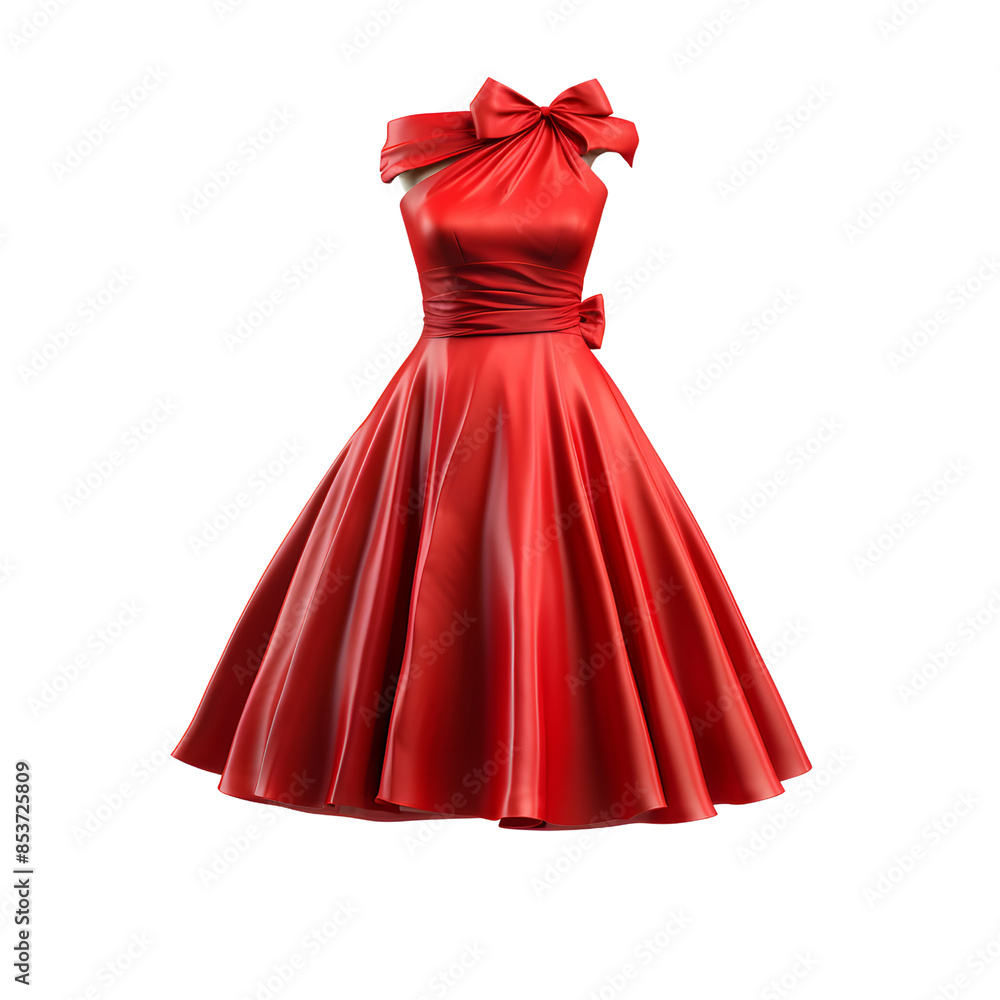 red dress on a white background red dress on a white background