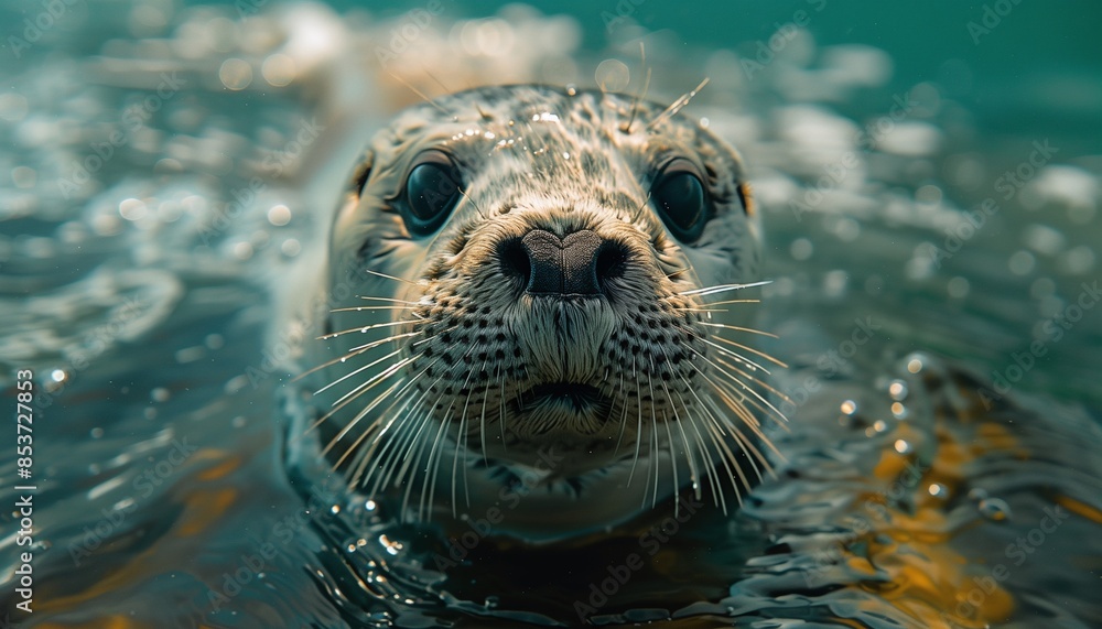 Fototapeta premium sea lion swimming in water