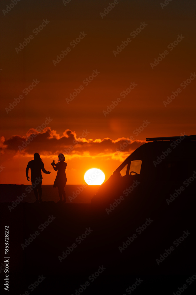 Fototapeta premium Silhouettes in the Golden Hour