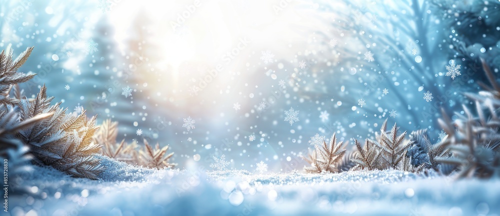 Winter landscape with beautiful white soft snow on the ground. Winter landscape with beautiful white soft snow on the ground.