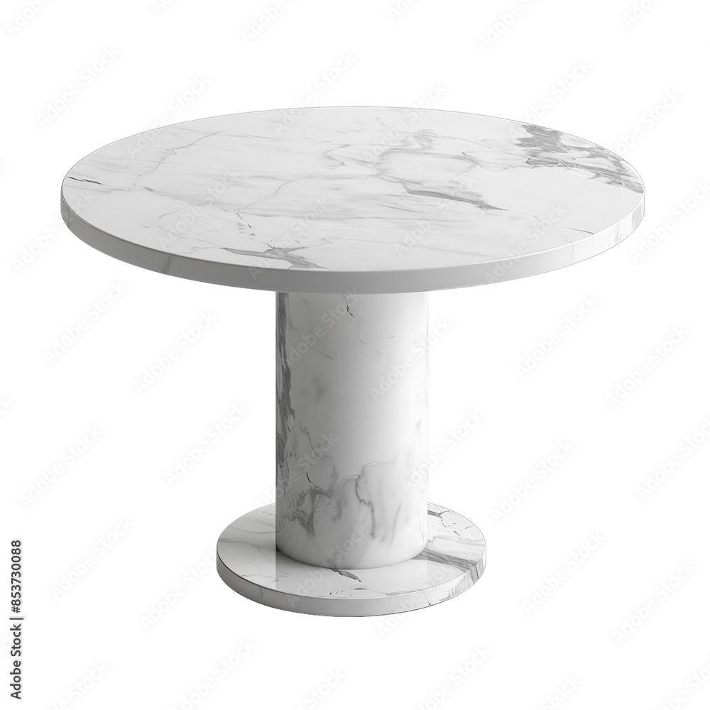 Round marble table, isolated on white. Round marble table, isolated on white.