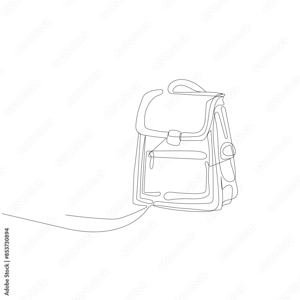 Obraz premium Doodle Line Art Bag Illustration. Editable Vector Thin Stroke Sketch Drawing.