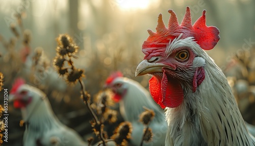 rooster in the farm photo