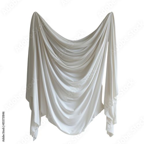 Large white sheet draped with soft folds.