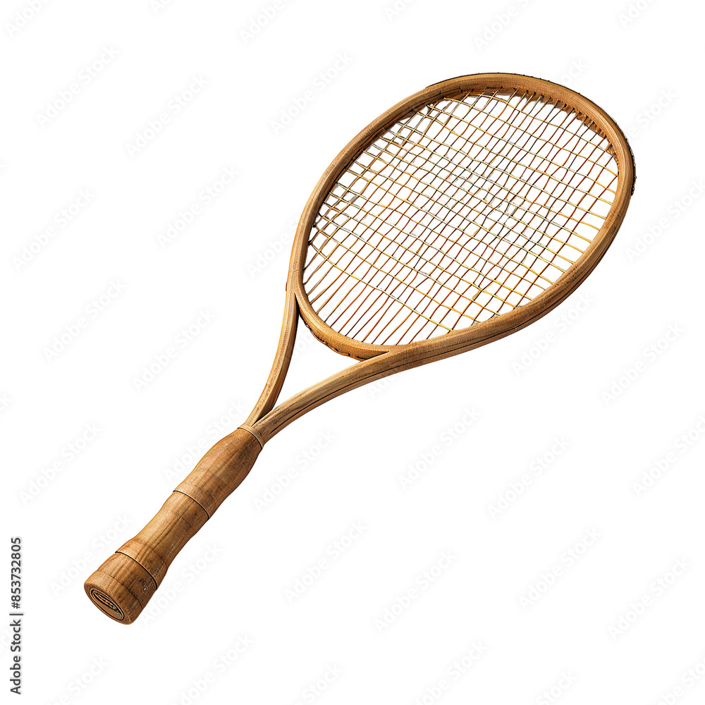 High-resolution tennis racket with clear strings. High-resolution tennis racket with clear strings.