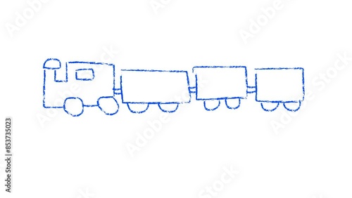 Hand drawn train with alpha channel.