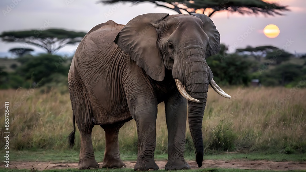 Fototapeta premium African Elephant (High Quality Wallpaper Wild PhotoGraphy)