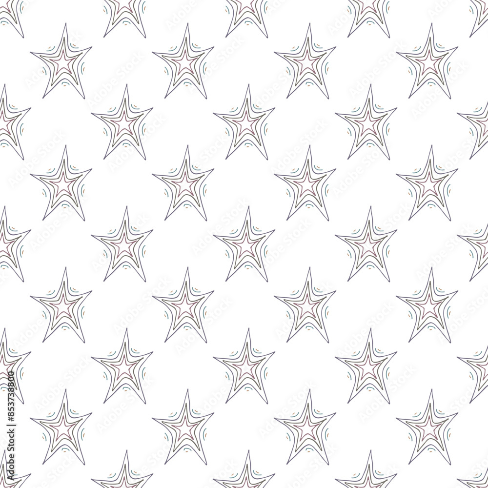 Naklejka premium Seamless pattern with cute stars doodle for decorative print, wrapping paper, greeting cards, wallpaper and fabric