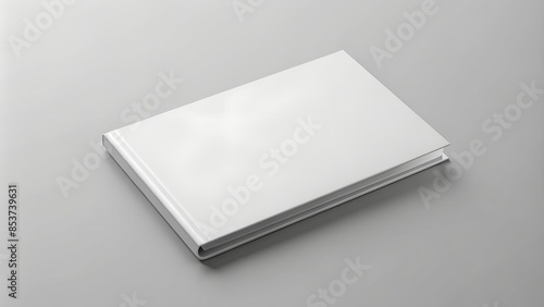 white empty hardcover brochure, mock up on the white background
