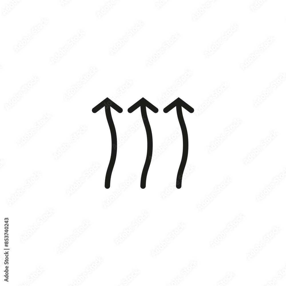 Fototapeta premium Winding wavy curved arrows. Vector illustration. Thin wavy twisty arrows.