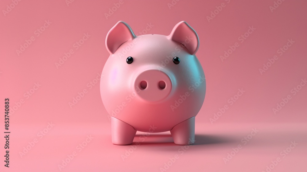 Pink piggy bank against a soft pink background, symbolizing savings, finance, and budgeting. Perfect for financial concepts and money saving. 3D Illustration. Pink piggy bank against a soft pink background, symbolizing savings, finance, and budgeting. Perfect for financial concepts and money saving. 3D Illustration.