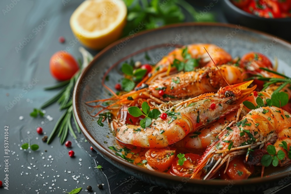 Grilled Shrimp with Herbs and Tomatoes Grilled Shrimp with Herbs and Tomatoes