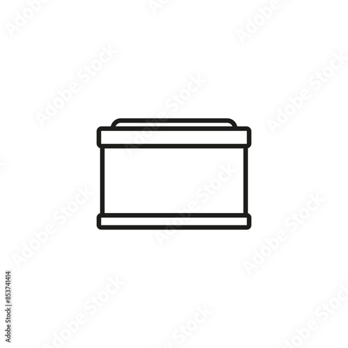 Aquarium icon. Empty glass aquarium of a rectangular shape. Vector simple outline icon on blank white background.