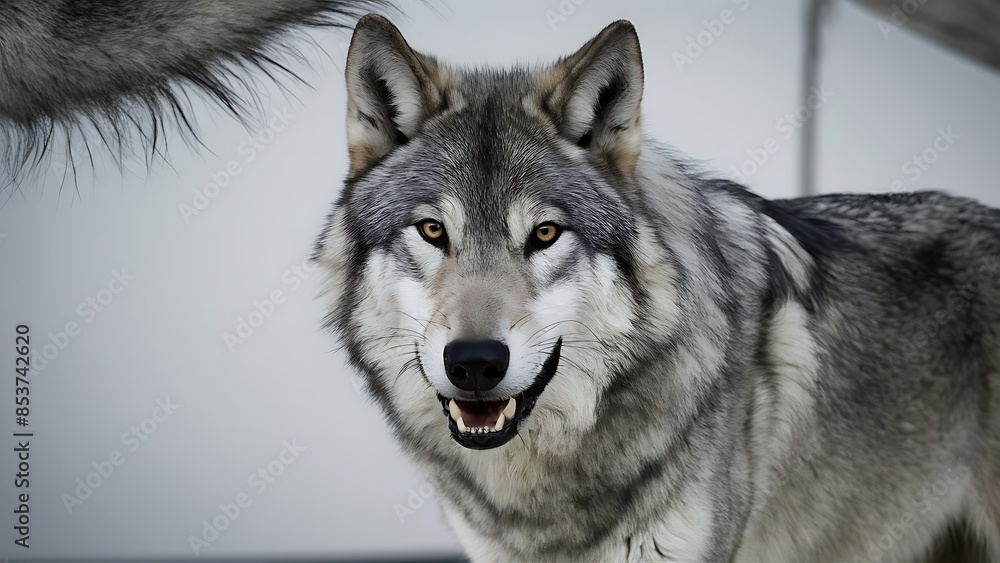 Fototapeta premium Grey Wolf Portrait (High Quality Wallpaper Wild Photography)