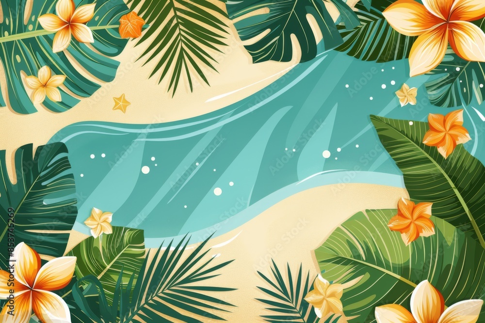 Naklejka premium Summer Background illustration created with Generative AI