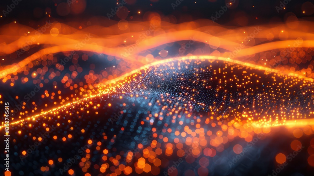 Fototapeta premium Innovative and fast Bitcoin transaction process is visible in the network rendering.