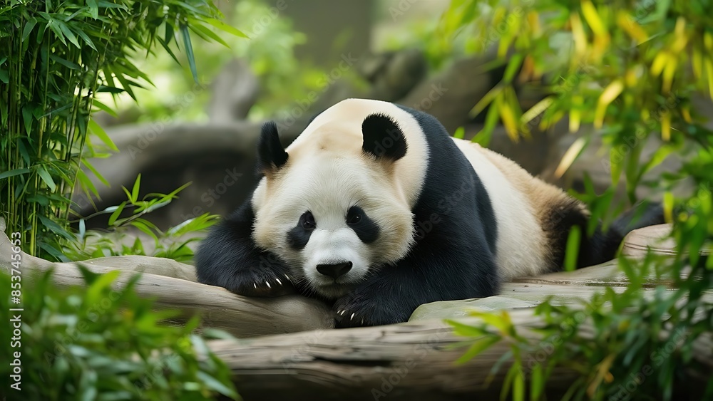 Obraz premium Lazy Panda Bear(High Quality Wallpaper Wild Photography)