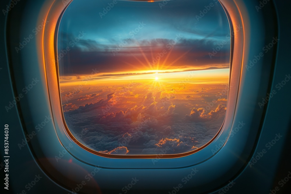 Sunset Aerial View from Airplane Window Sunset Aerial View from Airplane Window
