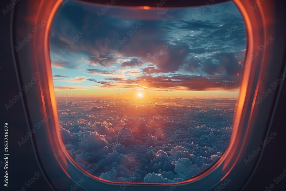 Sunset Aerial View from Airplane Window Sunset Aerial View from Airplane Window